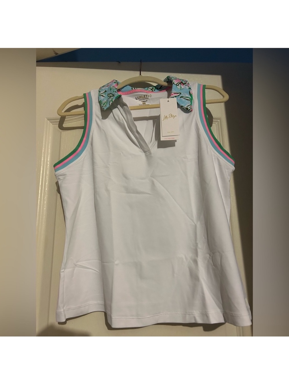 Lilly Pulitzer Alister Polo Top Sun of a Bun Floral Medium